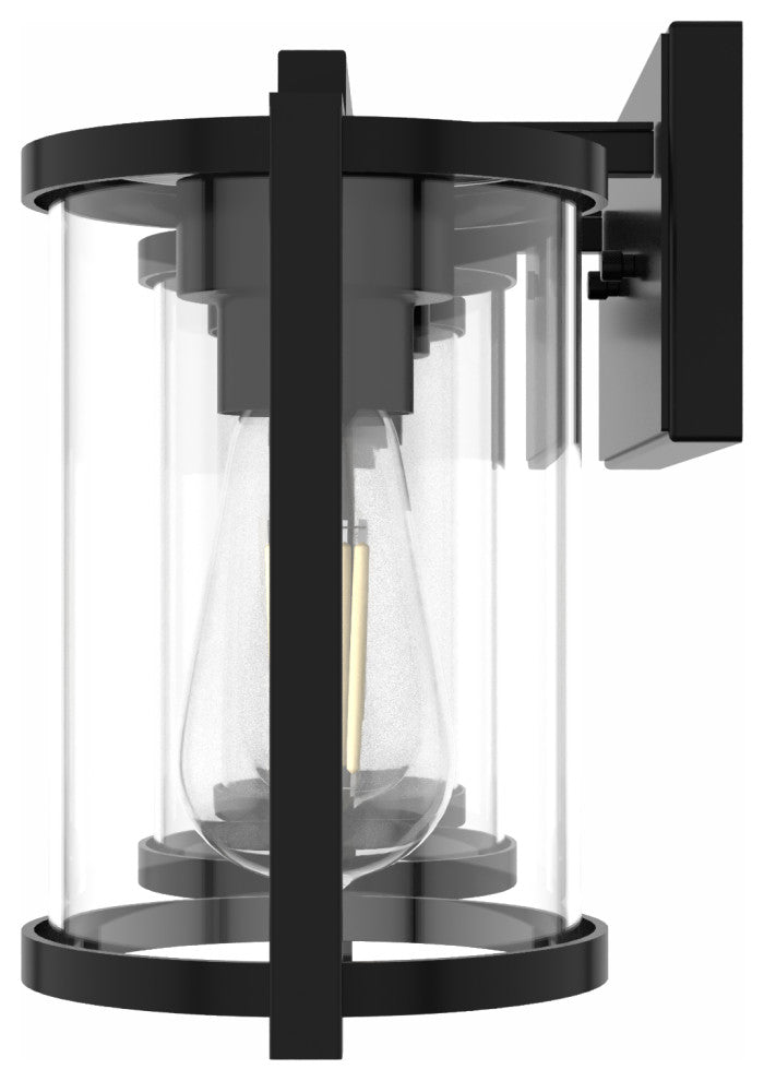 Astwood Matte Black With Clear Glass 3 Light Vanity Wall