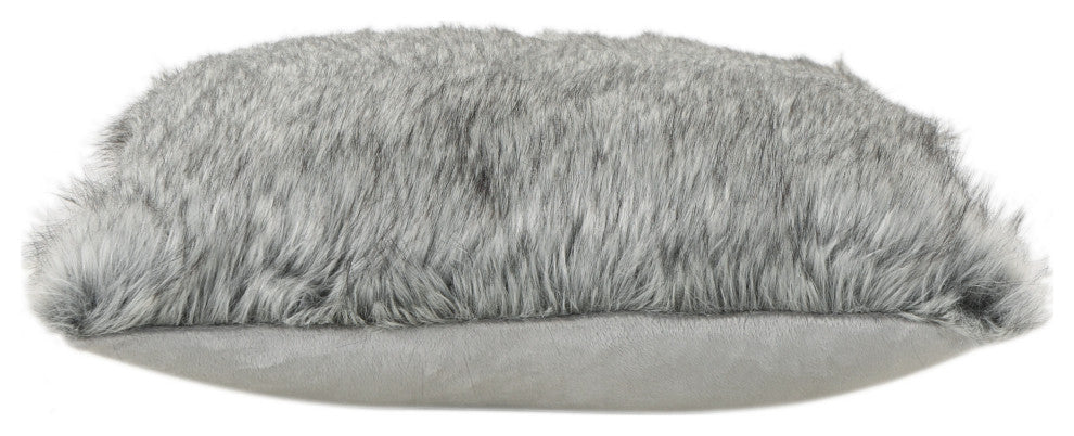 GDF Studio Laraine Furry Glam Dark and Streak Faux Fur Throw Pillows, Set of 2
