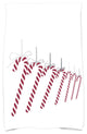 Candy Canes Decorative Holiday Geometric Print Hand Towel, Gray
