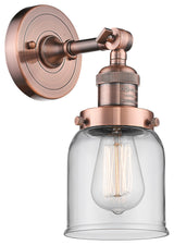 Small Bell 1-Light LED Sconce, Antique Copper, Glass: Clear