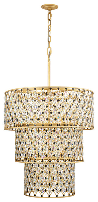 Windsor 13-Lt 3-Tier Crystal Chandelier - French Gold/Matte Black