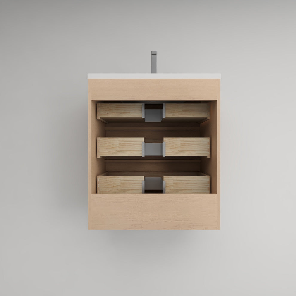 Victoria 30" Solid Wood Bath Vanity, Overhead Cabinet, Oak