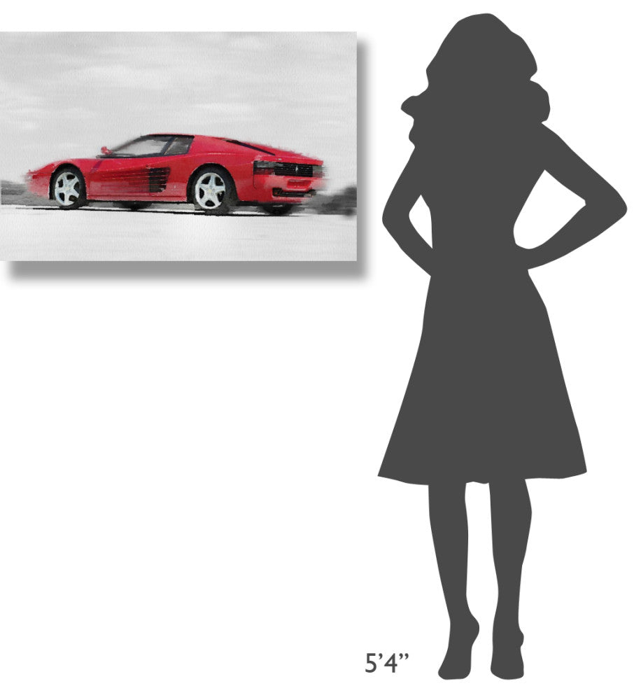 "Ferrari 512 TR Testarossa Watercolor" Fine Art Print