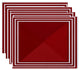 18x14-inch, Nautical Angles, Geometric Print Placemat, Red (Set of 4)