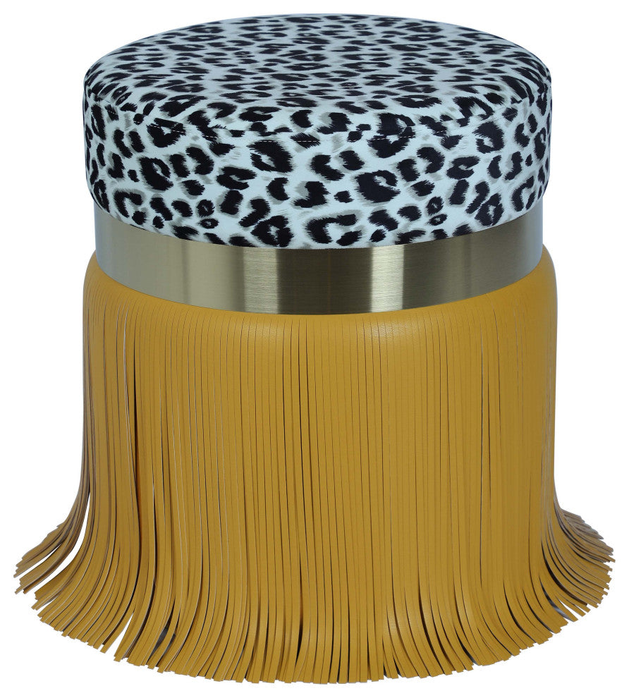 TOV Furniture Ajani Upholstered Ottoman in Lemon