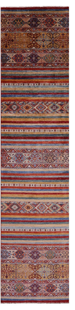 3' 1" X 13' 10" Khorjin Super Kazak Hand Knotted Runner Rug Q10856