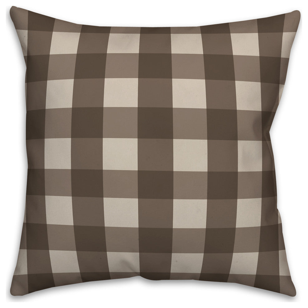 Brown Buffalo Check 18x18 Spun Poly Pillow