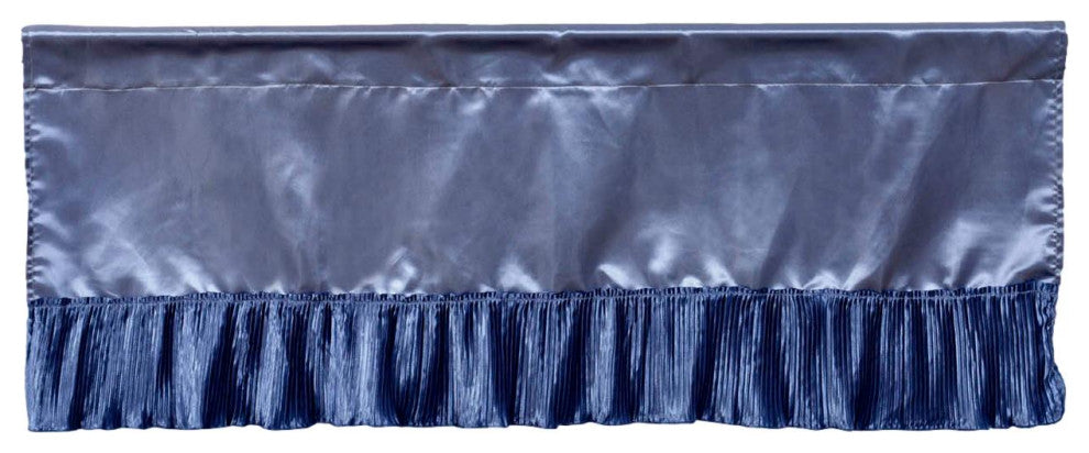 Tache Satin Lustrous Ruffle Victorian Decorative Blue Valance 18 x 52"