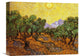 "Olive Trees With Yellow Sky And Sun" Canvas Giclee by Vincent Van Gogh, 16"x12"