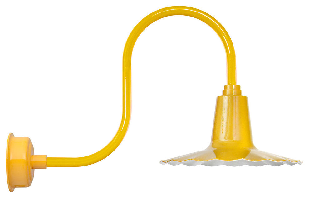 20" Iris LED Barn Light With Antique Arm, Yellow