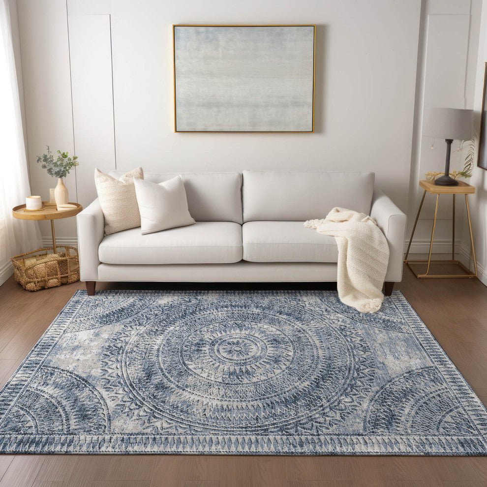 Indoor/Outdoor Sedona SN7 Indigo Machine Washable 3' x 5' Rug
