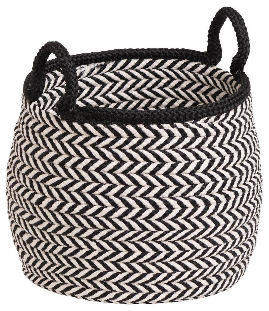 Preve Basket - White & Black 15"x15"x15"
