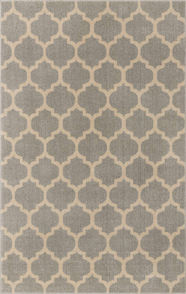 Rug Unique Loom Trellis Light Gray Rectangular 5' 0 x 8' 0