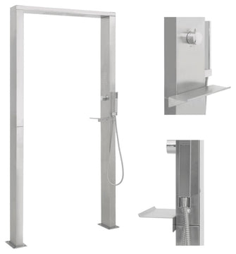 vidaXL Outdoor Shower Stainless Steel Double Jets