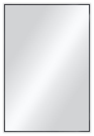 24"x36" Shatterproof Wall Mount Metal Frame Mirror, FM1-2436, Matte Black
