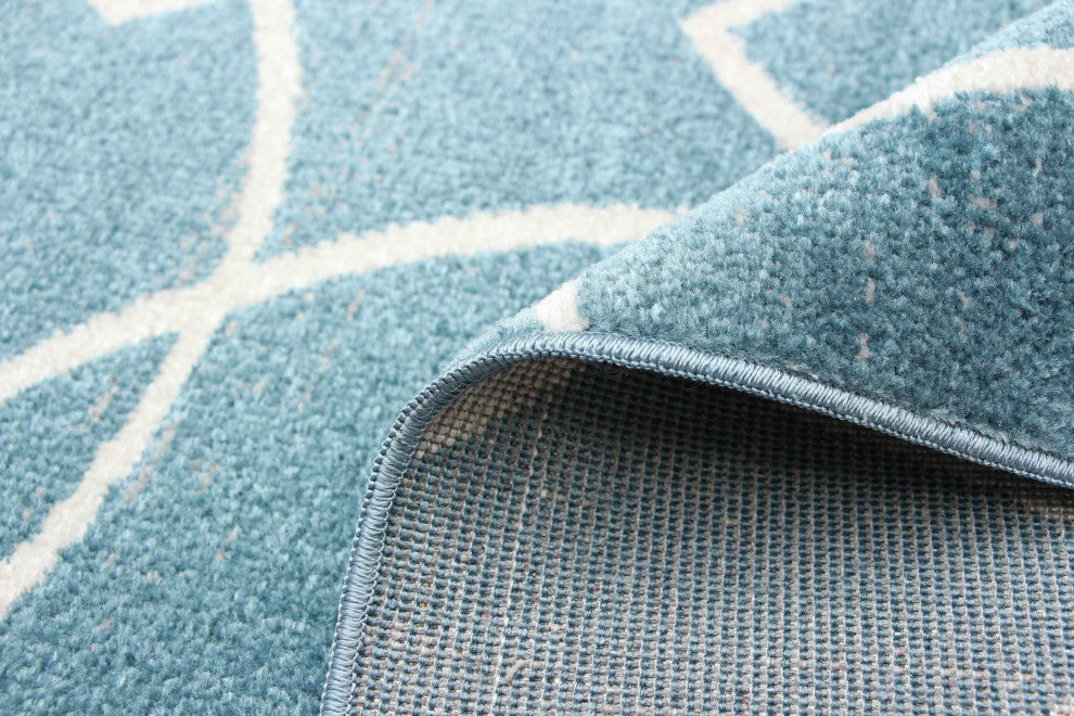 Aqua Terali Area Rug, Turquoise, 6'x9'