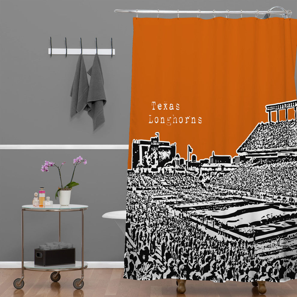 Deny Designs Bird Ave Texas Longhorns Orange Shower Curtain