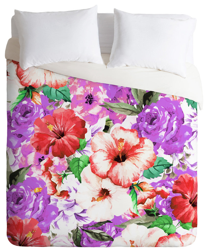 83 Oranges Purple Floral Duvet Cover