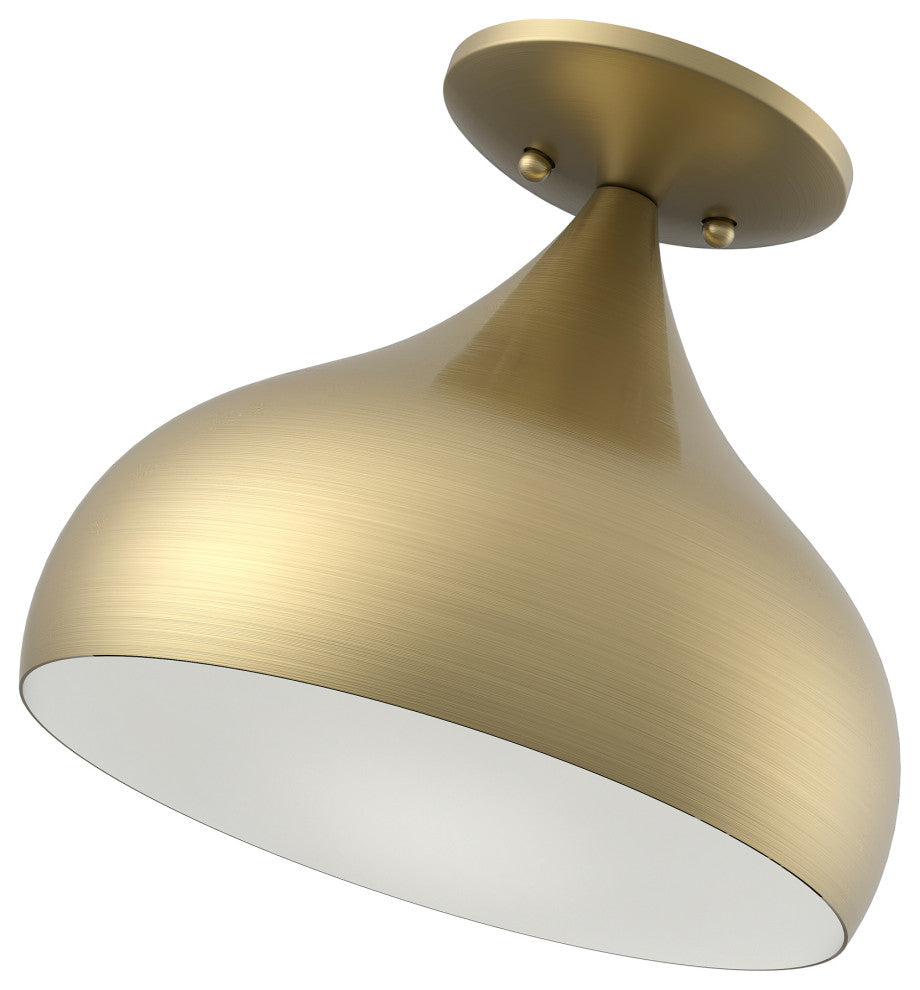 Livex Lighting 1 Light Antique Brass Semi-Flush Mount