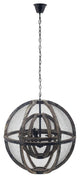 Gravitate Globe Rustic Oak Wood Pendant Light Chandelier