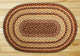 Earth Rugs C-357 Burgundy / Gray / Cream Oval Braided Rug 27" x 45"