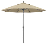 9' Grey Collar Tilt Lift Fiberglass Rib Aluminum Umbrella, Pacifica, Beige