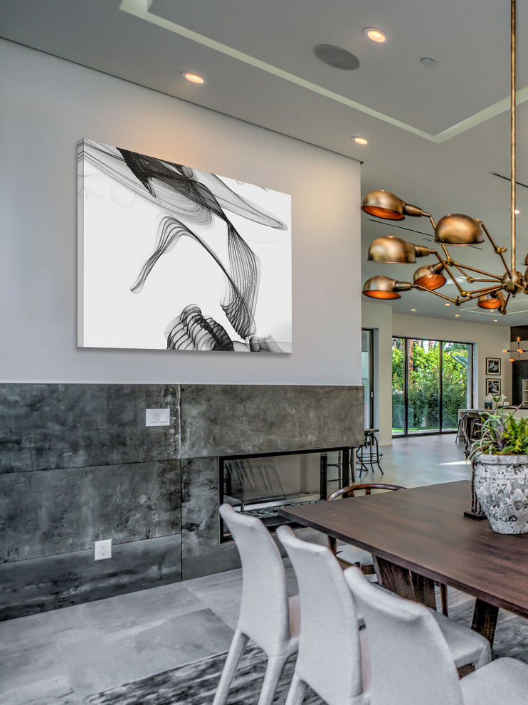 "Abstract Black and White Art 2015-01-06-36" Print on Canvas by Irena Orlov