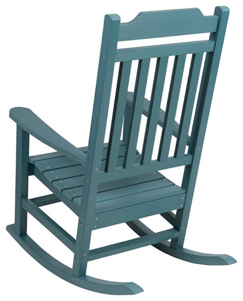 Flash Furniture Winston All-Weather Poly Resin Rocking Chair in Teal