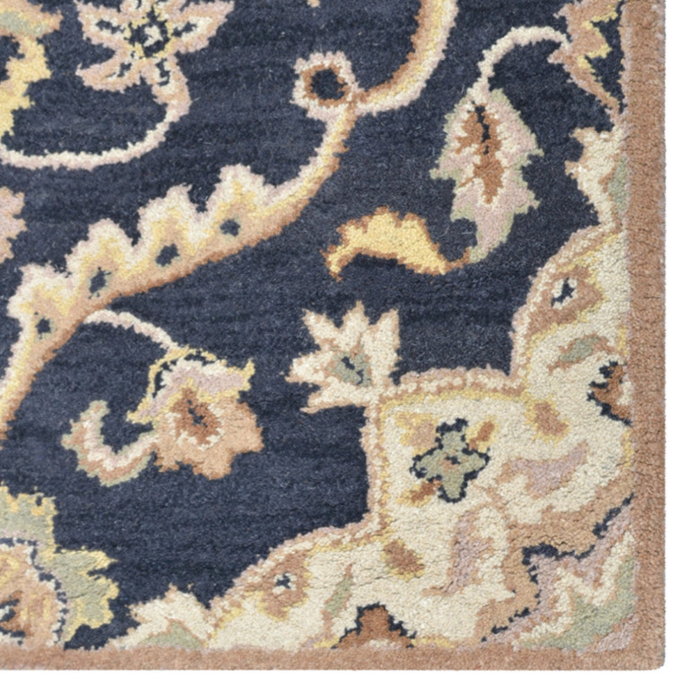 HAND TUFTED WOOL ECO-FRIENDLY AREA RUGS - Charcoal , Oriental Design