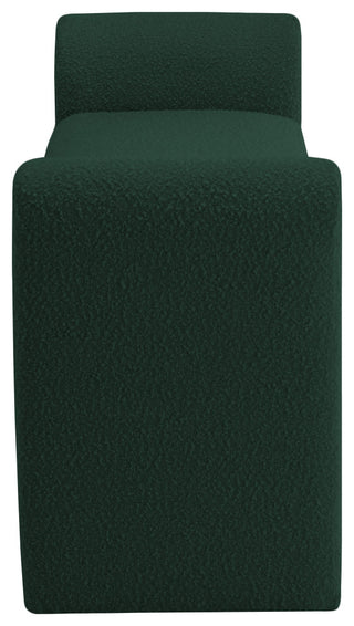 Stylus Boucle Fabric Upholstered Bench, Green, 51" Wide