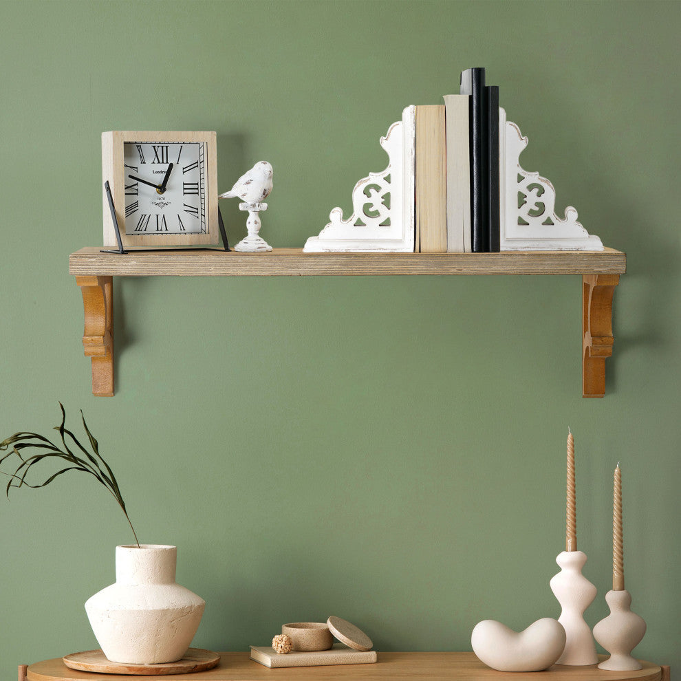 American Art Decor Heavy Duty Wood Bookends for Books/CDs/Vinyls/Magazines