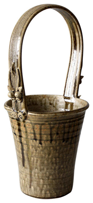 Consigned, Vintage Frank Polizzi Pottery Basket Vase