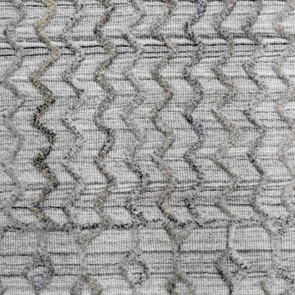 HAND WOVEN FLAT WEAVE KILIM POLYESTER AREA RUGS -Rectangle,Gray,Contemporary, [Runner] 2'6''x10'