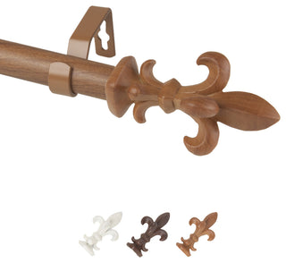 Magnus 1" Diameter Curtain Rod, Chestnut, 28-48"