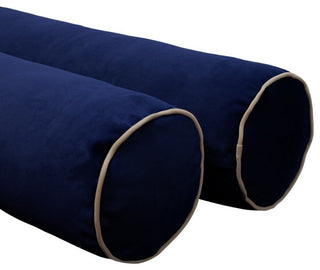 STYLE V6 Full Velvet ContrastPipe Indoor Daybed Bolster Pillow |COVER ONLY|AD373