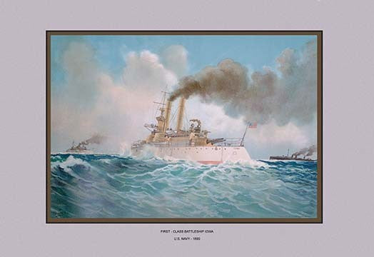 First-Class Battleship Iowa- Fine Art Giclee Print 24" x 36"