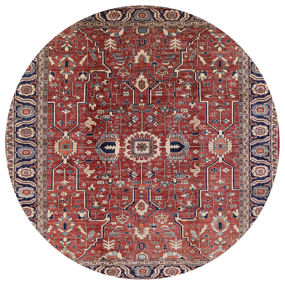Ahgly Company Indoor Round Mid-Century Modern Area Rugs, 5' Round