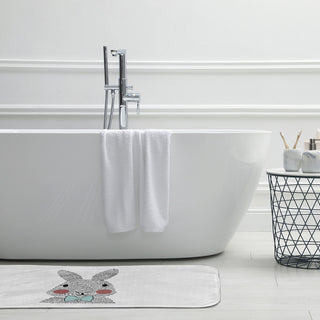 24" x 17" Bow-tie Bunny Bathmat, Wave Top Blue