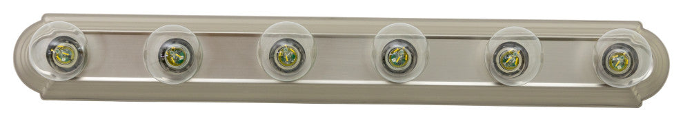 6-Light Bathroom Vanity, Satin Nickel
