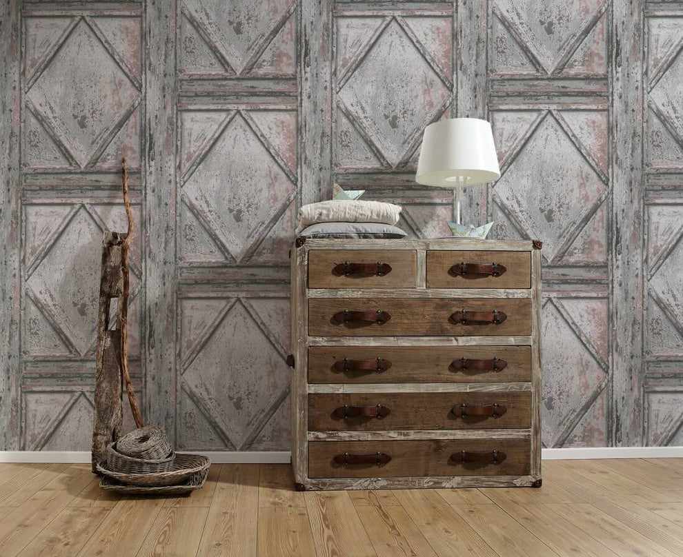 DecoWorld 2, Natural  Brown, Gray Wallpaper Roll, Modern Wall Decor Accent