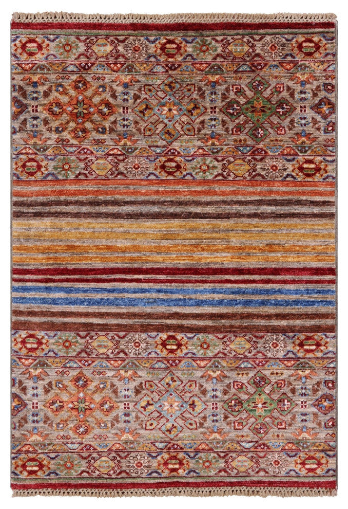 2' 7" X 3' 10" Khorjin Super Kazak Hand Knotted Wool Rug Q7478