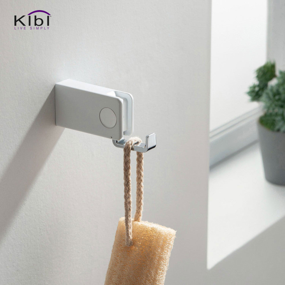 Artis Bathroom Hardware Accessory Bathroom Robe Hook, Chrome White