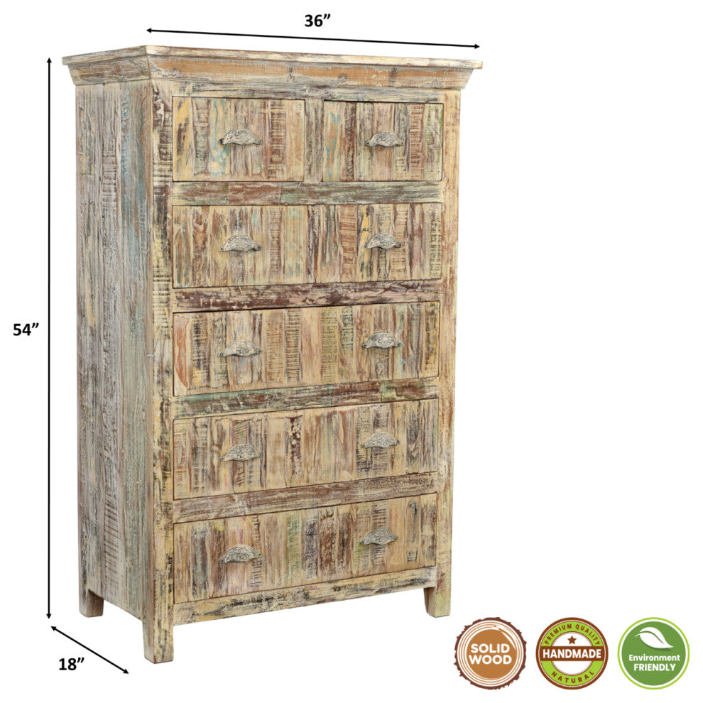 Cassidy 6-Drawer Tall Chest, White