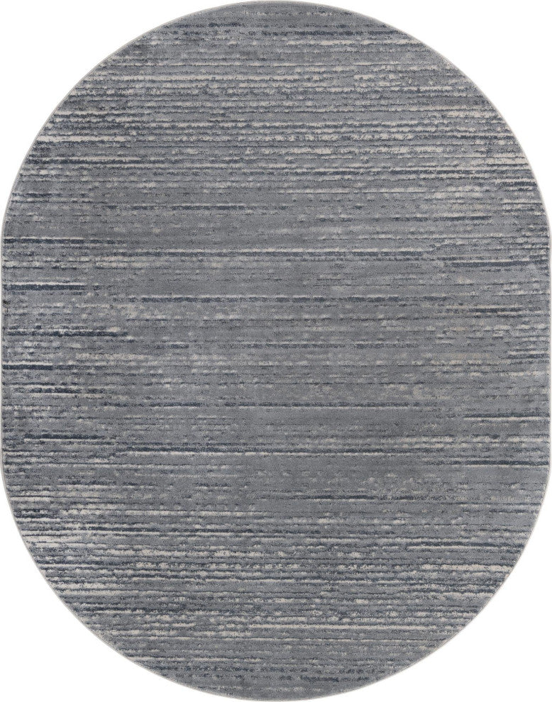 Unique Loom Oasis Calm Area Rug, Gray, 8' 0 X 10' 0 Oval
