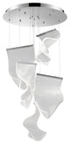 Acrylic Lace Light Dimmable Integrated LED Chandelier, 5 Light
