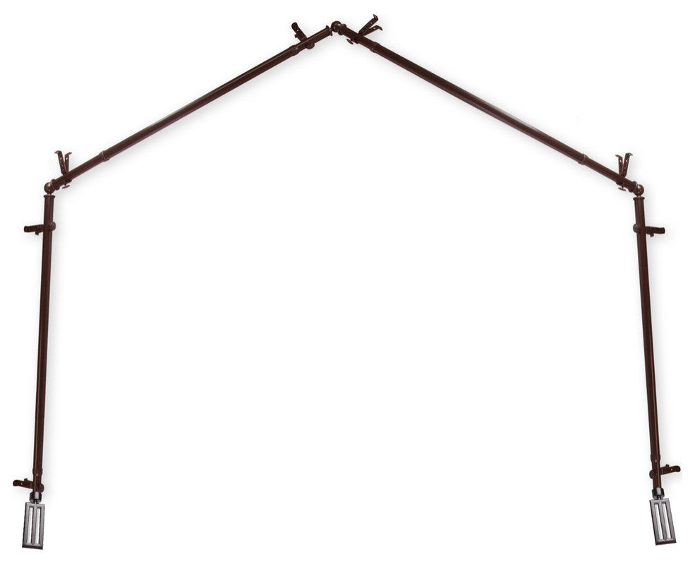 Mabel 13/16" 4-Sided Bay Window Curtain Rod, Cocoa