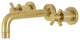 Kingston Brass KS8127DX 2-Handle Wall Mount Bathroom Faucet, Brushed Brass