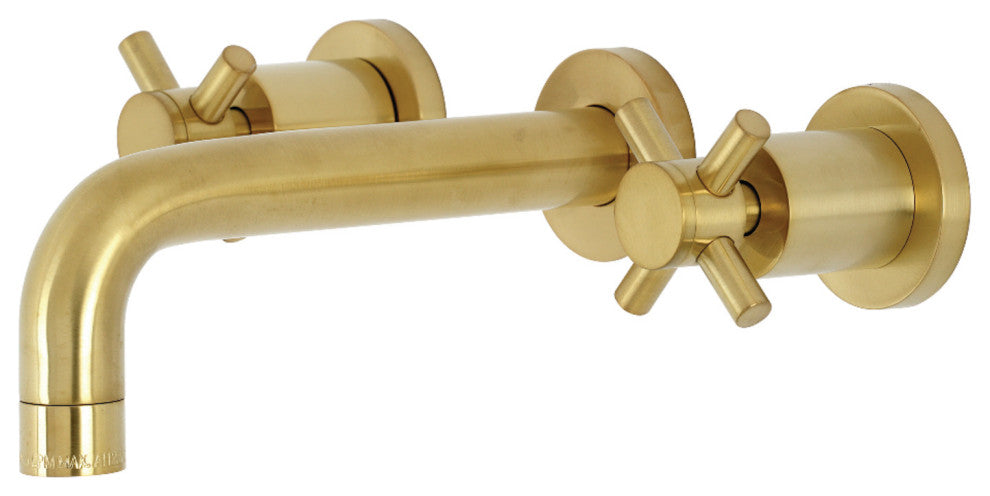 Kingston Brass KS8127DX 2-Handle Wall Mount Bathroom Faucet, Brushed Brass