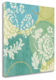 "Floral Decal Turquoise II" By Veronique Charron, Giclee on Gallery Wrap Canvas