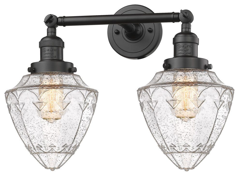Innovations 208-OB-G664-7-LED 2 Light Bath Vanity Light, Oil Rubbed Bronze